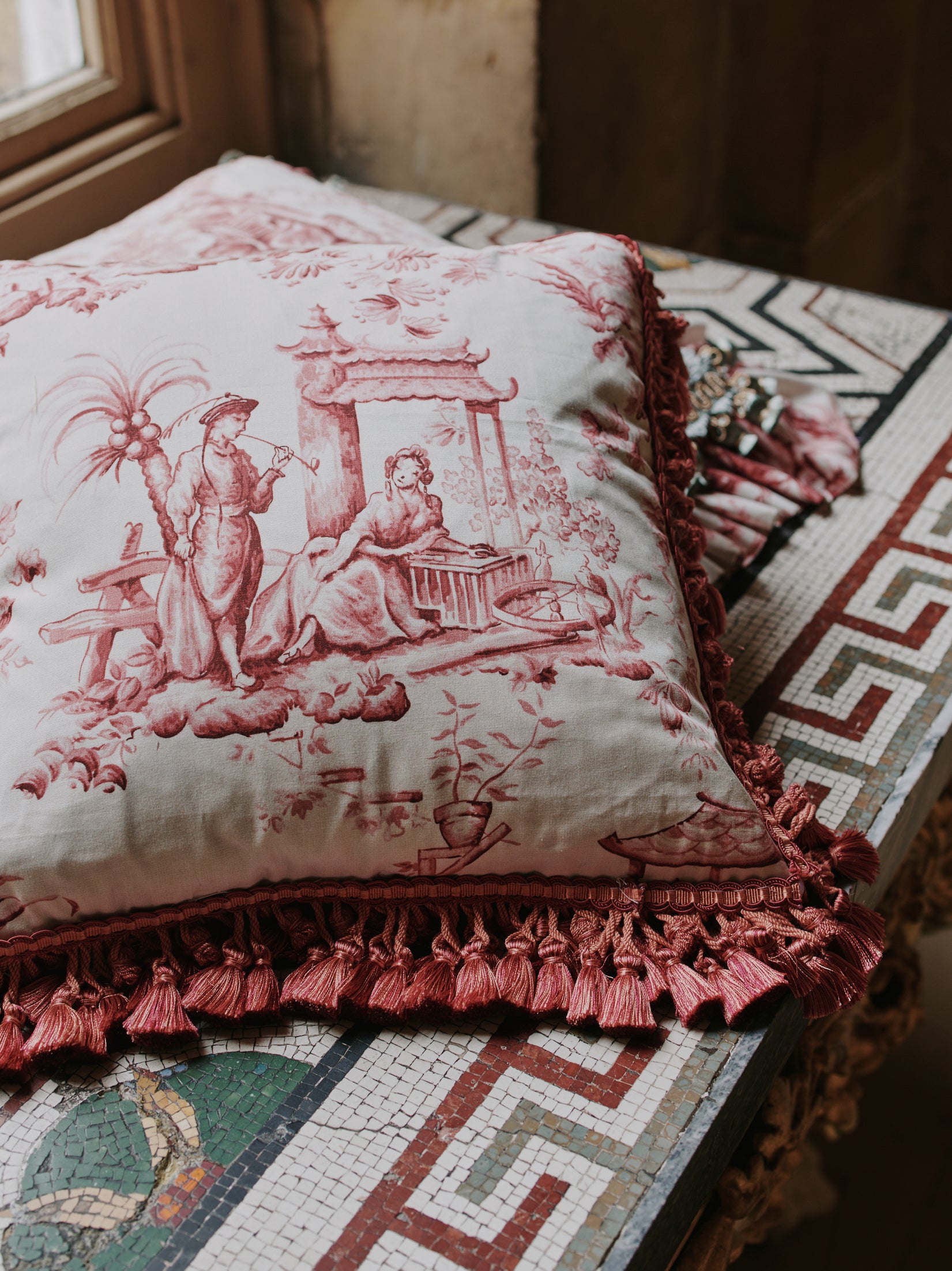 Temple Toile Fabric - Watts 1874's Chinoiserie Elegance